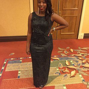 Black and silver formal gown